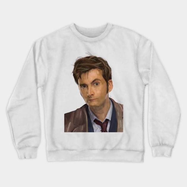 10th Doctor Crewneck Sweatshirt by drawingsbymegsart